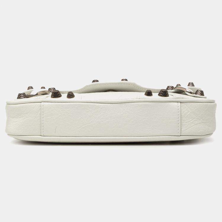 Pre Owned Balenciaga White XS Lambskin Le Cagole Sling Bag