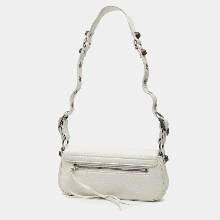 Pre Owned Balenciaga White XS Lambskin Le Cagole Sling Bag