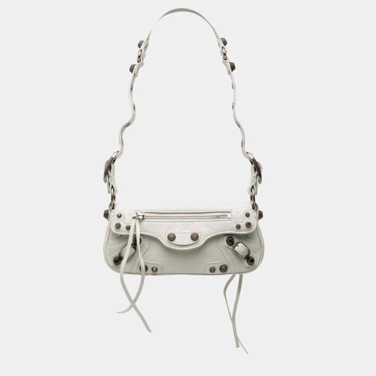 Pre Owned Balenciaga White XS Lambskin Le Cagole Sling Bag