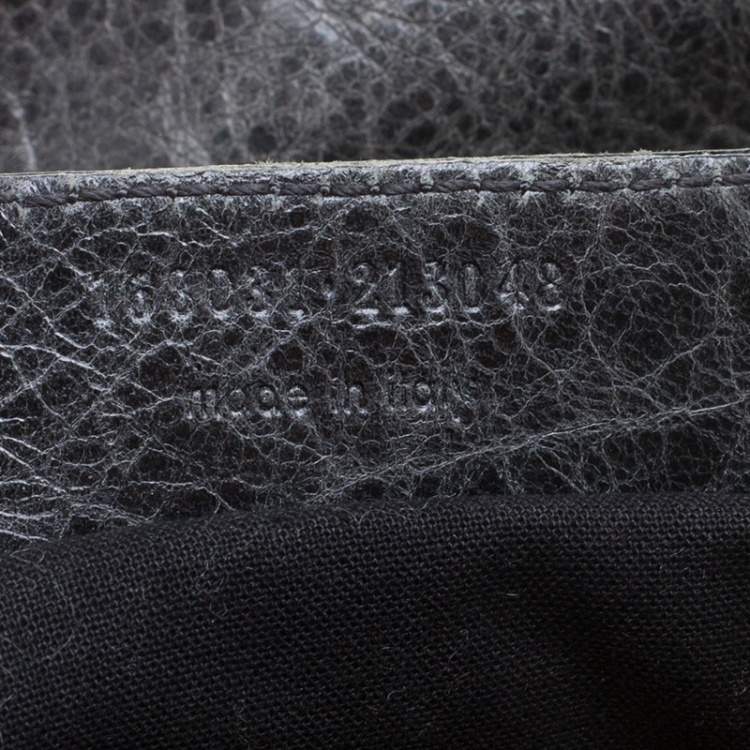 Pre Owned Balenciaga Anthracite Quilted Chevre Leather Satchel