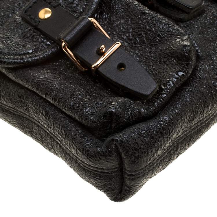 Balenciaga Black Textured Leather Mini Sac Bag