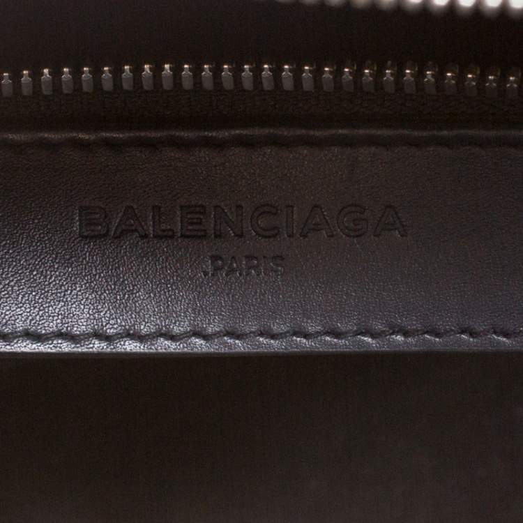 Pre Owned Balenciaga Blue/Yellow Leather Work S Top Handle Bag