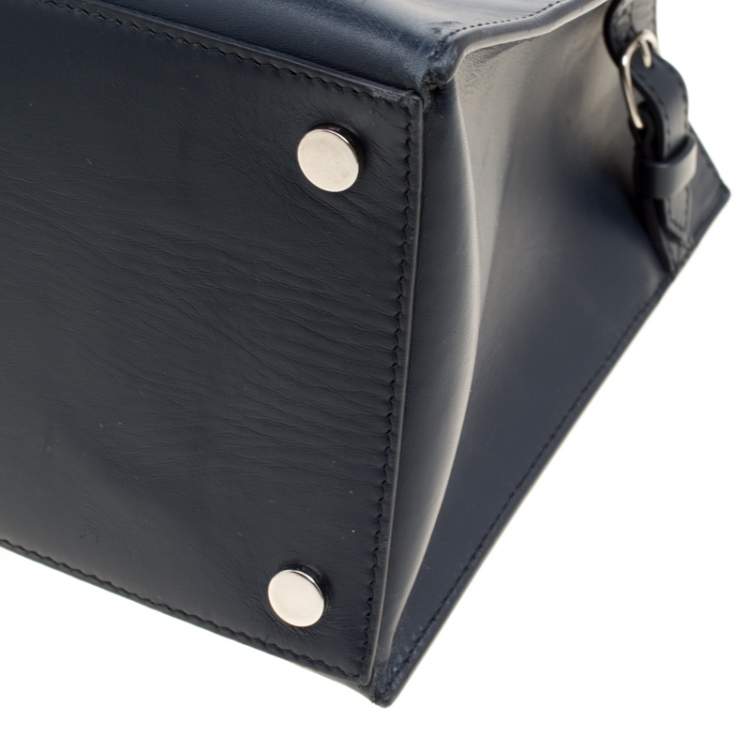 Pre Owned Balenciaga Blue/Yellow Leather Work S Top Handle Bag
