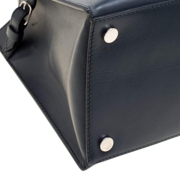 Pre Owned Balenciaga Blue/Yellow Leather Work S Top Handle Bag