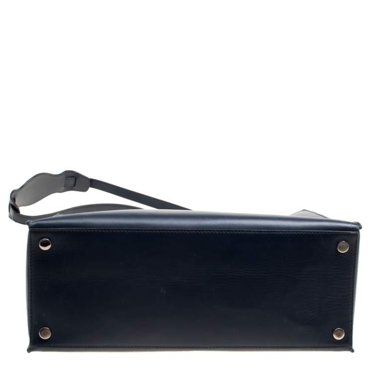 Pre Owned Balenciaga Blue/Yellow Leather Work S Top Handle Bag