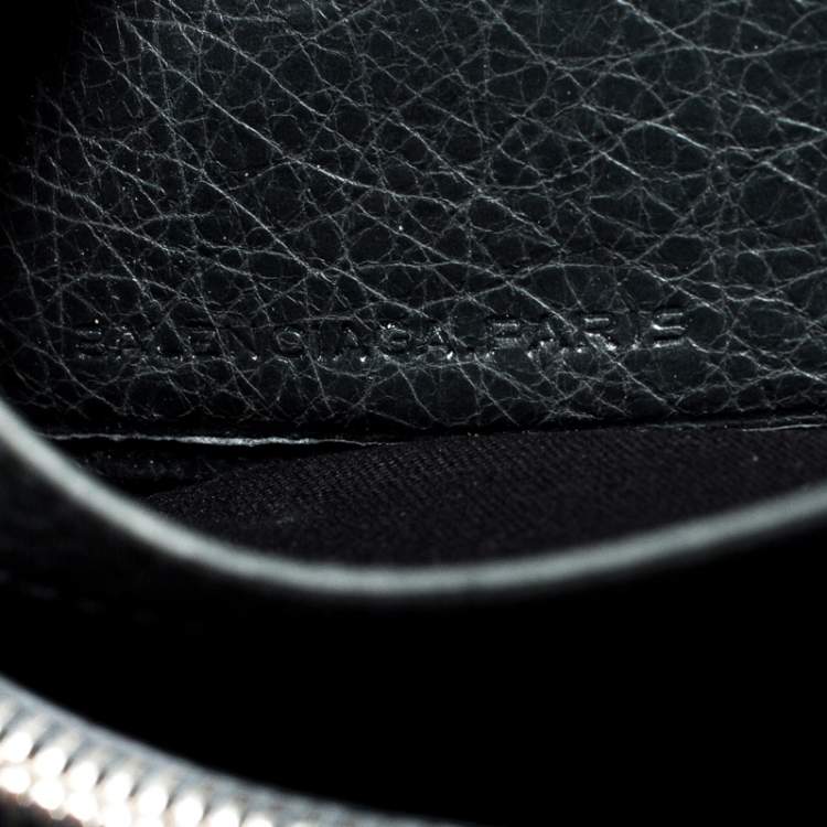 Pre Owned Balenciaga Anthracite Leather Continental Zip Around Wallet