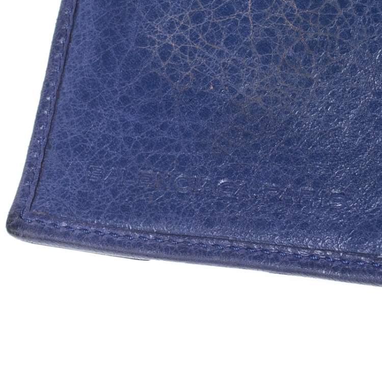 Pre Owned Balenciaga Purple Leather Classic Money Long Wallet