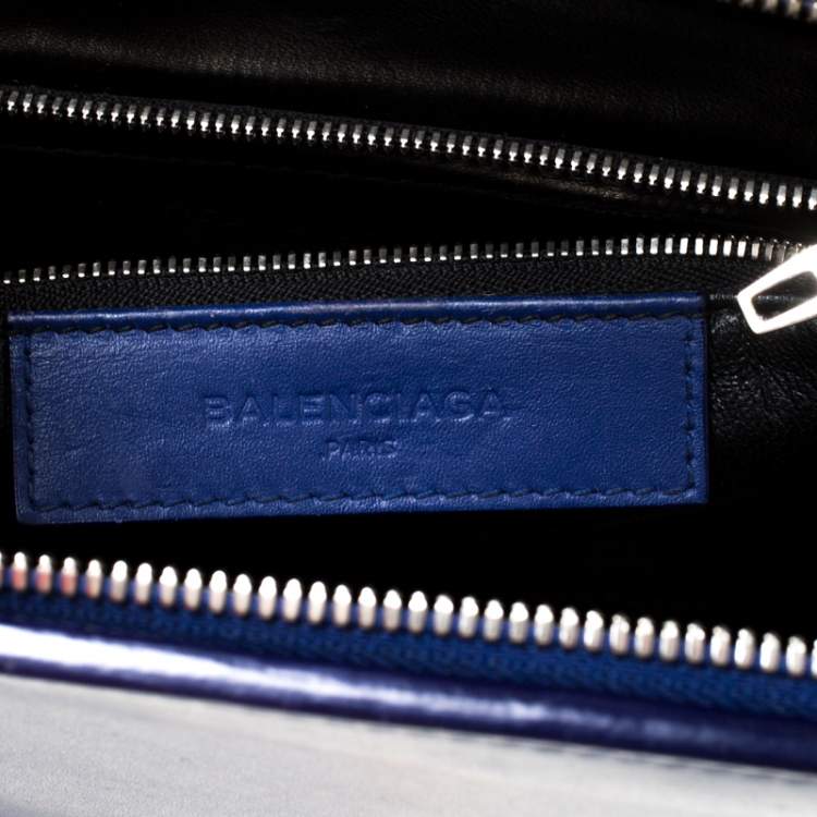 Pre Owned Balenciaga Violet Leather Le Dix Cartable Top Handle Bag