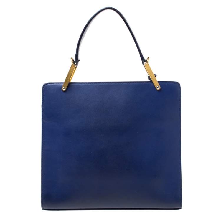 Pre Owned Balenciaga Violet Leather Le Dix Cartable Top Handle Bag