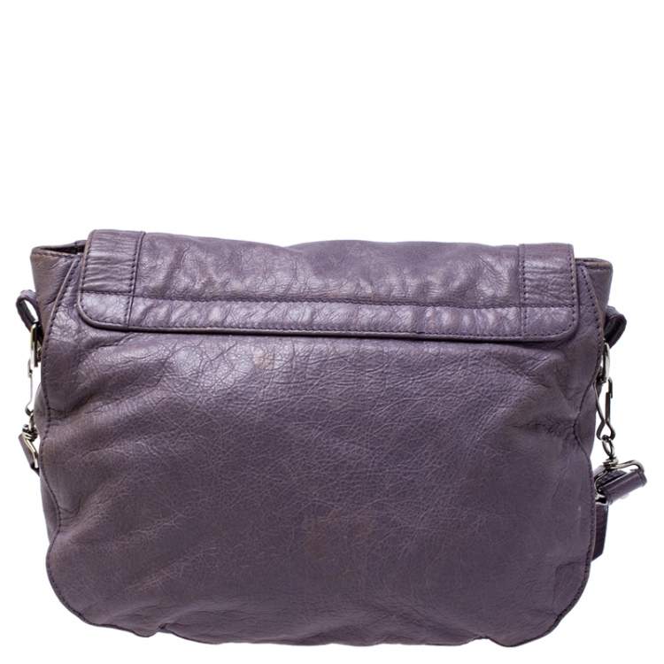 Pre Owned Balenciaga Glycine Agneau Leather RSH Neo Folk Messenger Bag