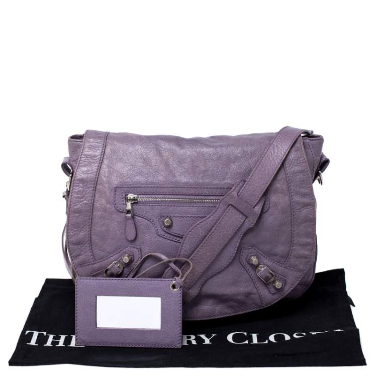 Pre Owned Balenciaga Glycine Agneau Leather RSH Neo Folk Messenger Bag