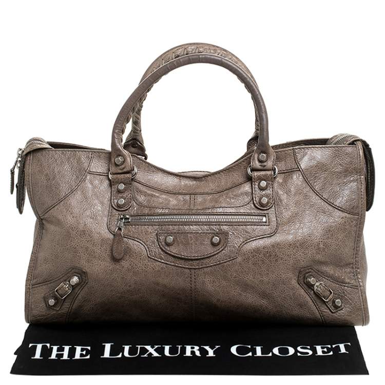 Pre Owned Balenciaga Sandstone Leather Part Time Tote
