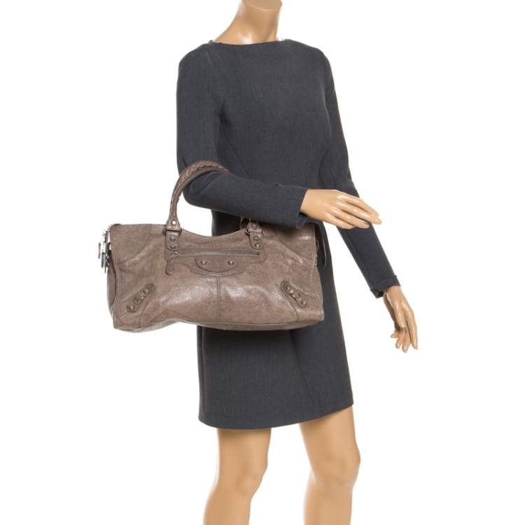 Pre Owned Balenciaga Sandstone Leather Part Time Tote