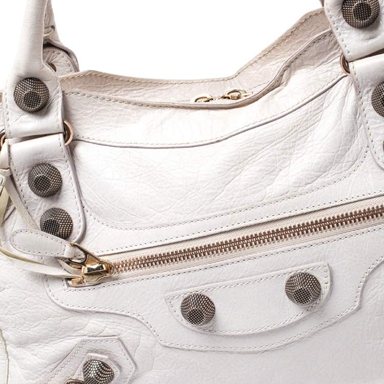 Pre Owned Balenciaga Ivory Leather RGGH City Bag