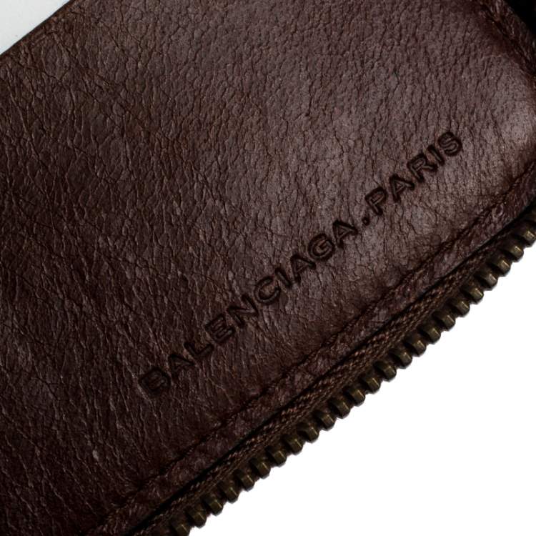 Pre Owned Balenciaga Dark Brown Leather Compagnon Wallet
