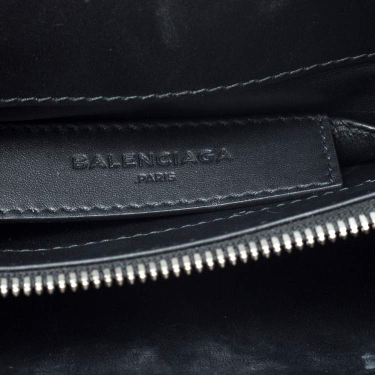 Pre Owned Balenciaga Black Python and Leather Le Dix Cartable Top Handle Bag