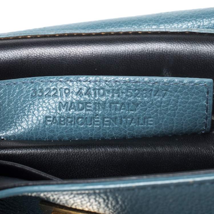 Pre Owned Balenciaga Blue Leather and Ostrich Le Dix Cartable Top Handle Bag