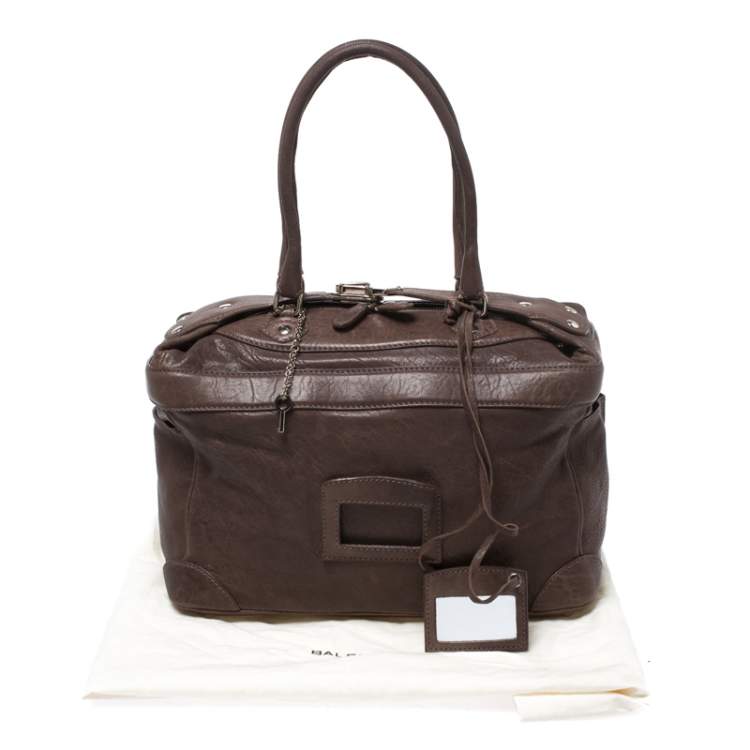 Pre Owned Balenciaga Brown Leather Box Satchel