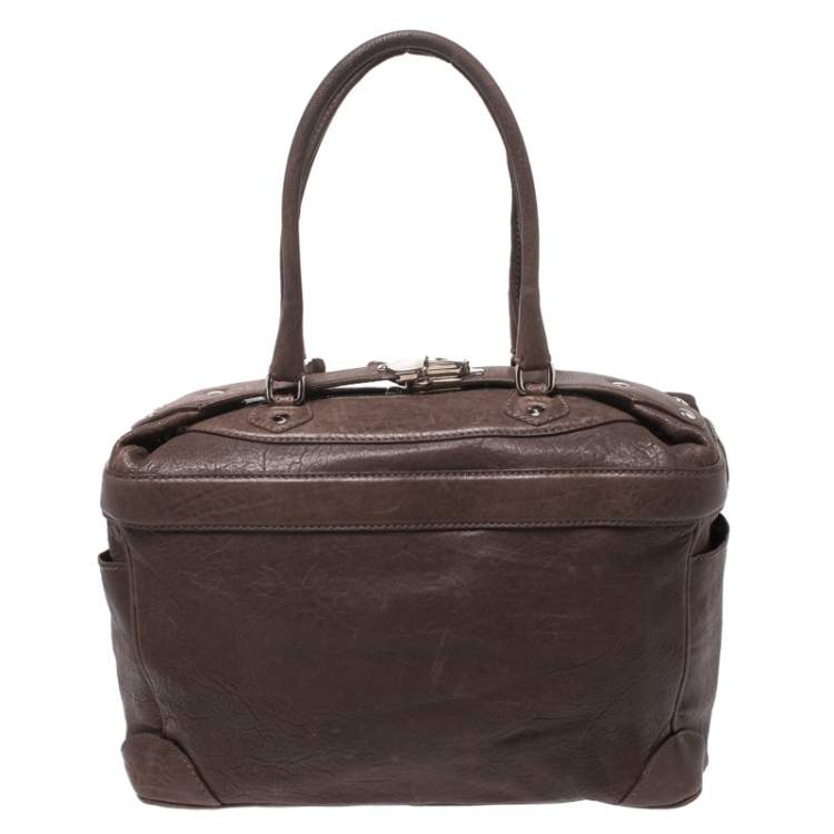 Pre Owned Balenciaga Brown Leather Box Satchel