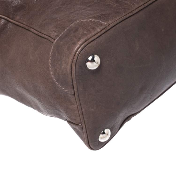 Pre Owned Balenciaga Brown Leather Box Satchel