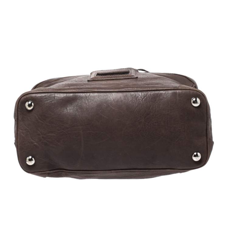 Pre Owned Balenciaga Brown Leather Box Satchel