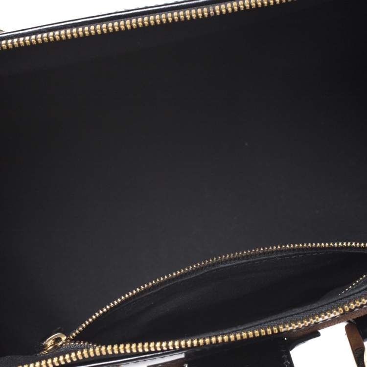 Pre Owned Balenciaga Black/Brown Patent Leather and Suede Sac Superb Bag
