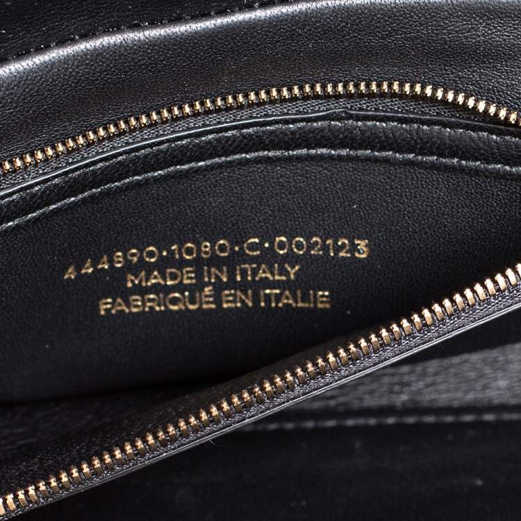 Pre Owned Balenciaga Black/Gold Striped Leather Oversize Chain Clutch