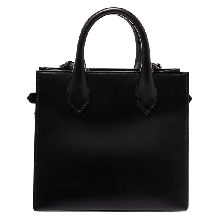 Pre Owned Balenciaga Black/Light Blue Python and Leather Mini Maillon All Afternoon Tote