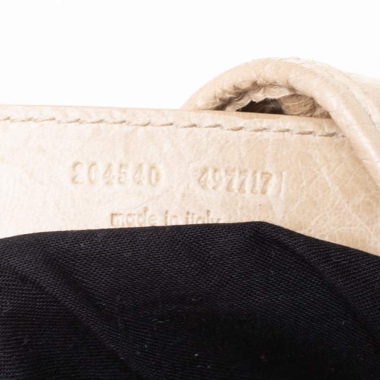 Pre Owned Balenciaga Cream Leather SGH 21 Pompon Hobo