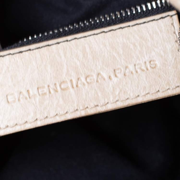 Pre Owned Balenciaga Cream Leather SGH 21 Pompon Hobo