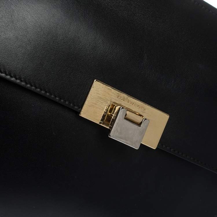 Pre Owned Balenciaga Black Leather Le Dix Cartable Top Handle Bag