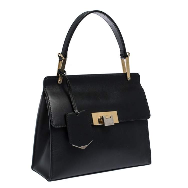Pre Owned Balenciaga Black Leather Le Dix Cartable Top Handle Bag