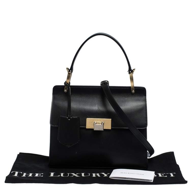 Pre Owned Balenciaga Black Leather Le Dix Cartable Top Handle Bag