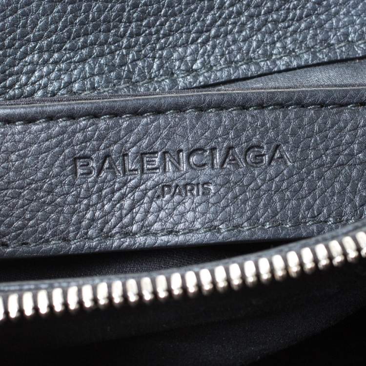 Pre Owned Balenciaga Black Croc Embossed and Leather Le Dix Cartable Top Handle Bag