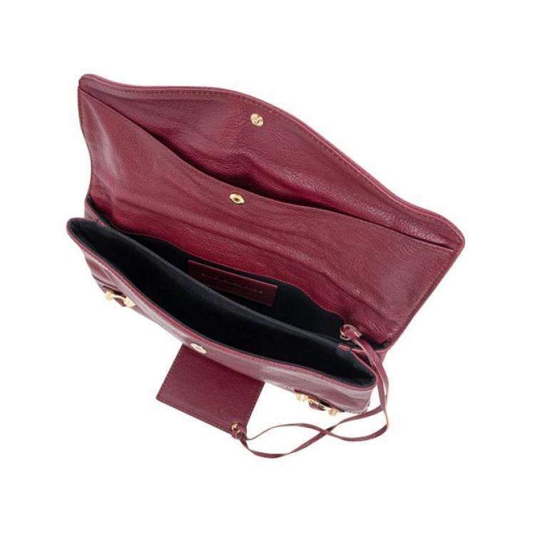 Pre Owned Balenciaga Red Motorcross Leather Envelope Clutch