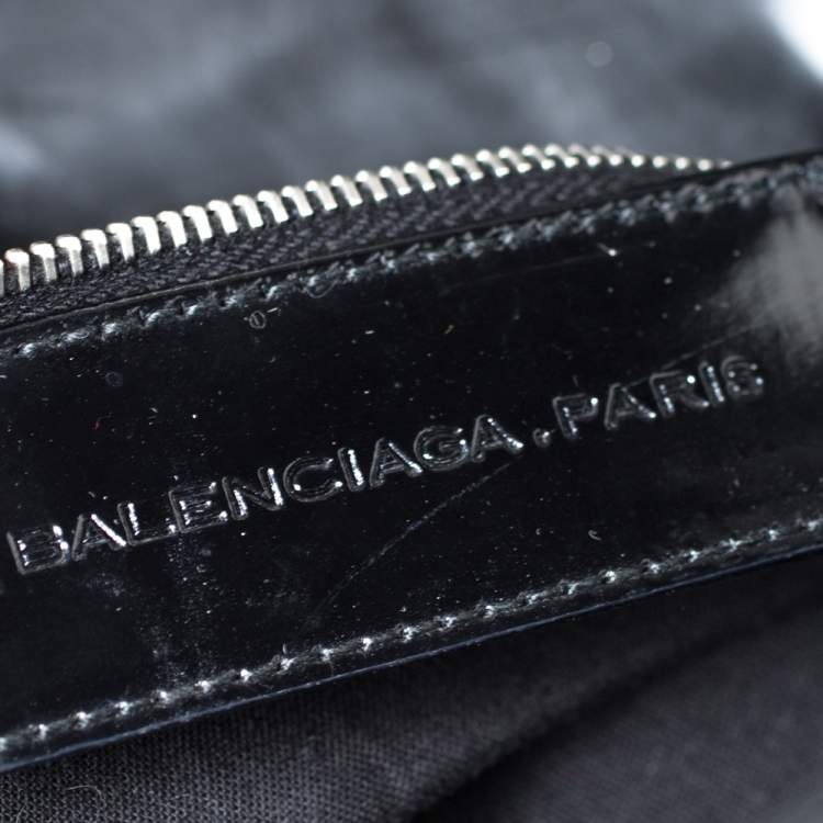 Pre Owned Balenciaga Black Patent Leather Bowling MM Bag