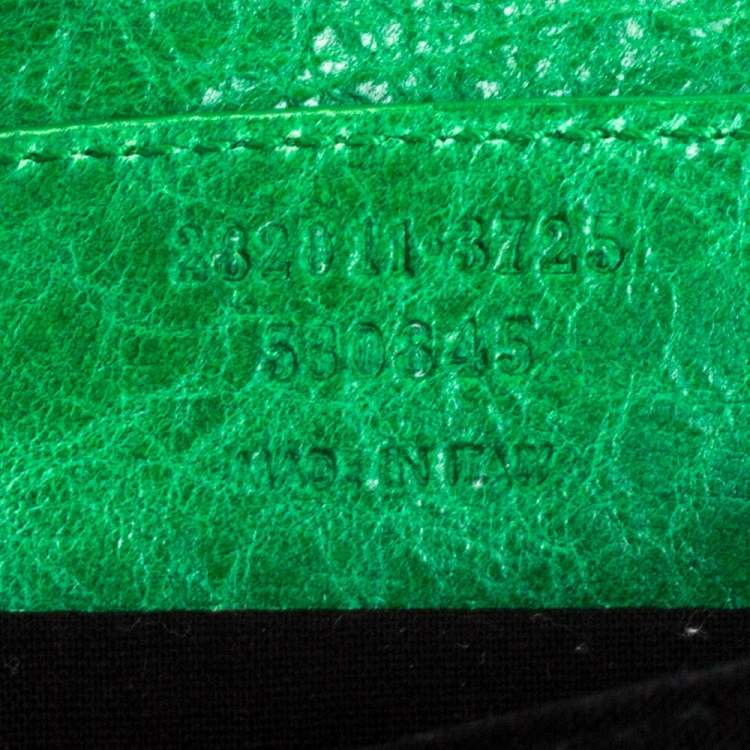 Pre Owned Balenciaga Vert Trefle Leather RSH Envelope Clutch