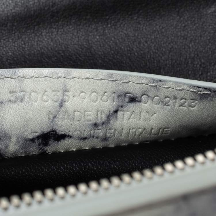 Pre Owned Balenciaga White Marble Print Leather Le Dix Cartable Top Handle Bag