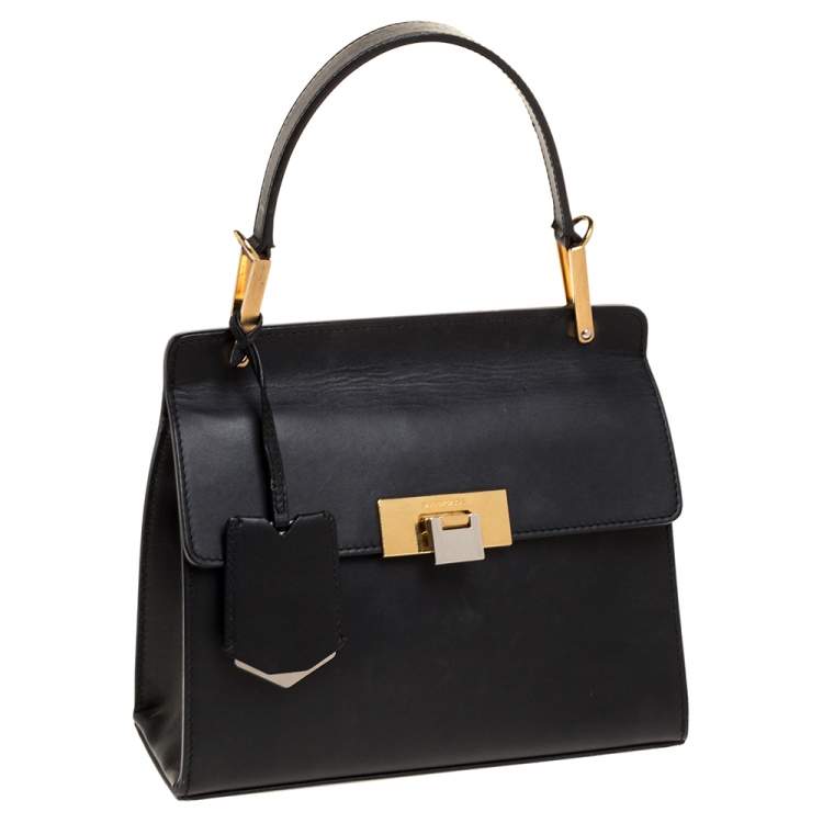 Pre Owned Balenciaga Black Leather Le Dix Cartable Top Handle Bag