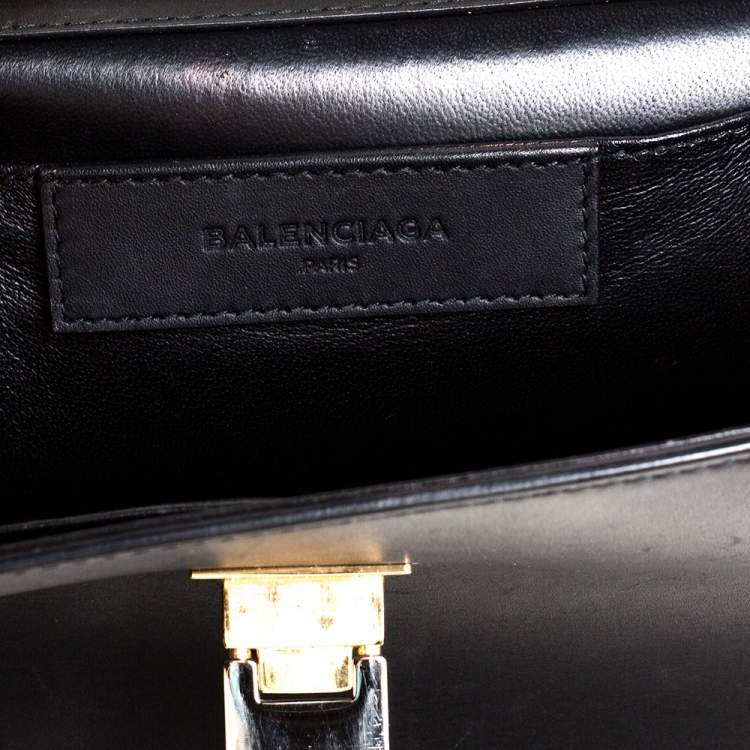 Pre Owned Balenciaga Black Leather Le Dix Cartable Top Handle Bag