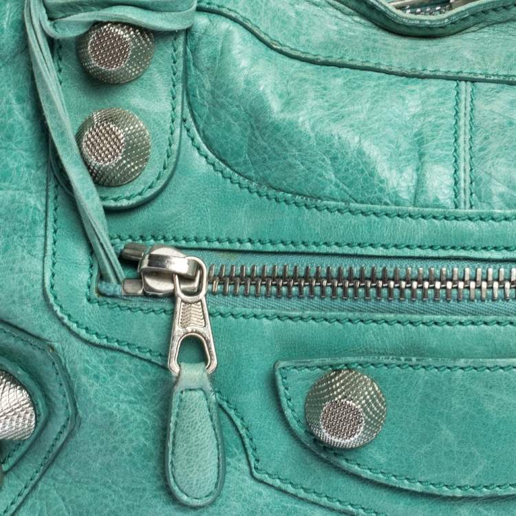 Pre Owned Balenciaga Mint Green Leather GSH Part Time Tote
