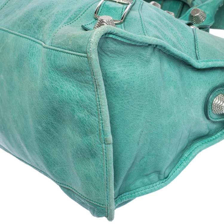 Pre Owned Balenciaga Mint Green Leather GSH Part Time Tote