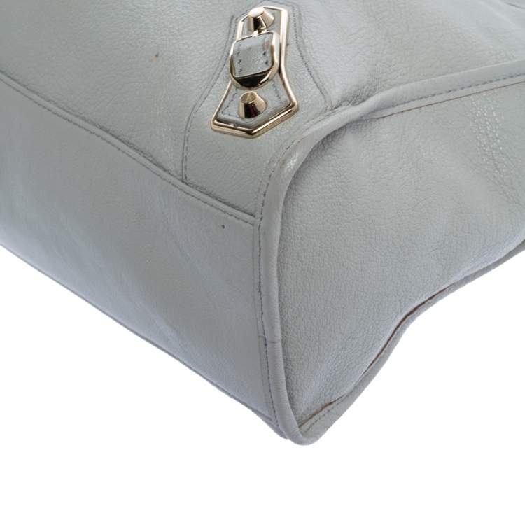 مملوكة مسبقًا Balenciaga Gris Glace Leather Classic Metallic Edge City Bag