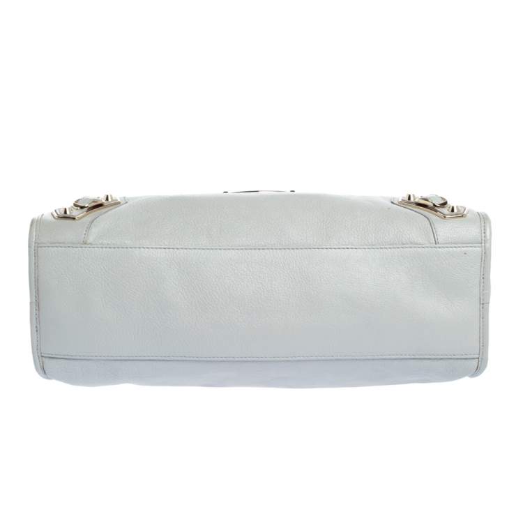 مملوكة مسبقًا Balenciaga Gris Glace Leather Classic Metallic Edge City Bag