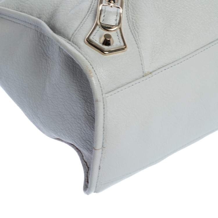 مملوكة مسبقًا Balenciaga Gris Glace Leather Classic Metallic Edge City Bag