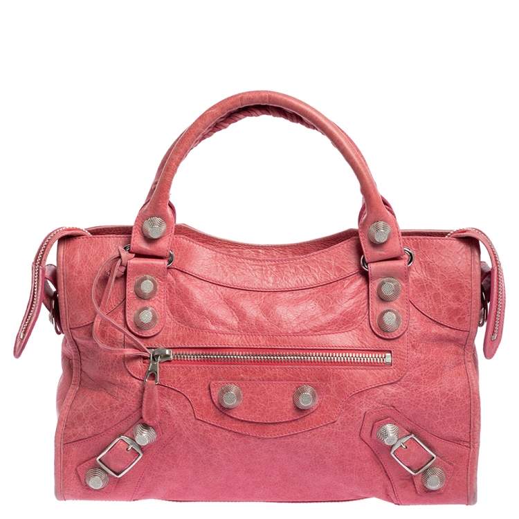 Balenciaga Classic Mini City 300295 Women's Leather Shoulder Bag Pink Red