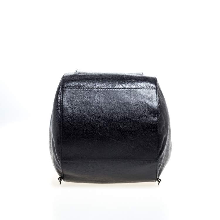 Pre Owned Balenciaga Black Leather RH Zip Traveler Backpack
