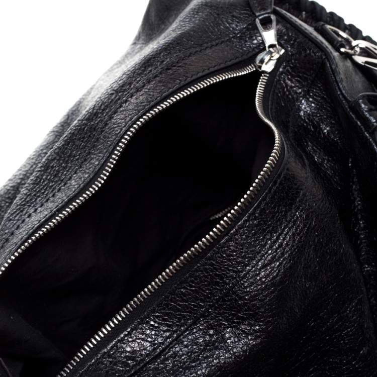 Pre Owned Balenciaga Black Leather RH Zip Traveler Backpack