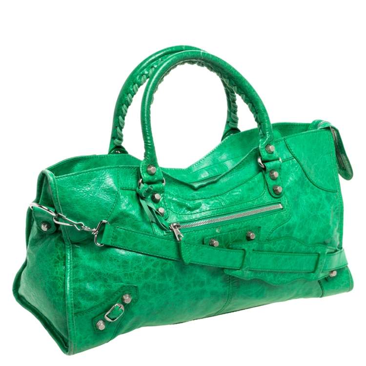 Pre Owned Balenciaga Vert Trefle Leather RSH Part Time Tote