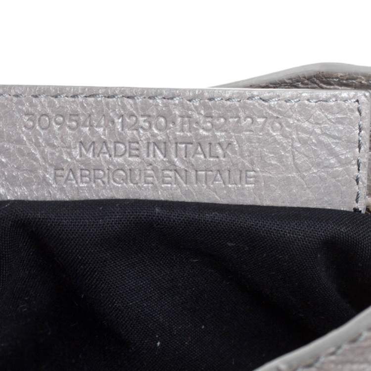 Pre Owned Balenciaga Gris Pyrite Leather Mini Classic City Bag